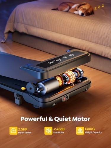 Foldable 2-in-1 Walking Pad Treadmill 9% Incline Bluetooth Home Gym