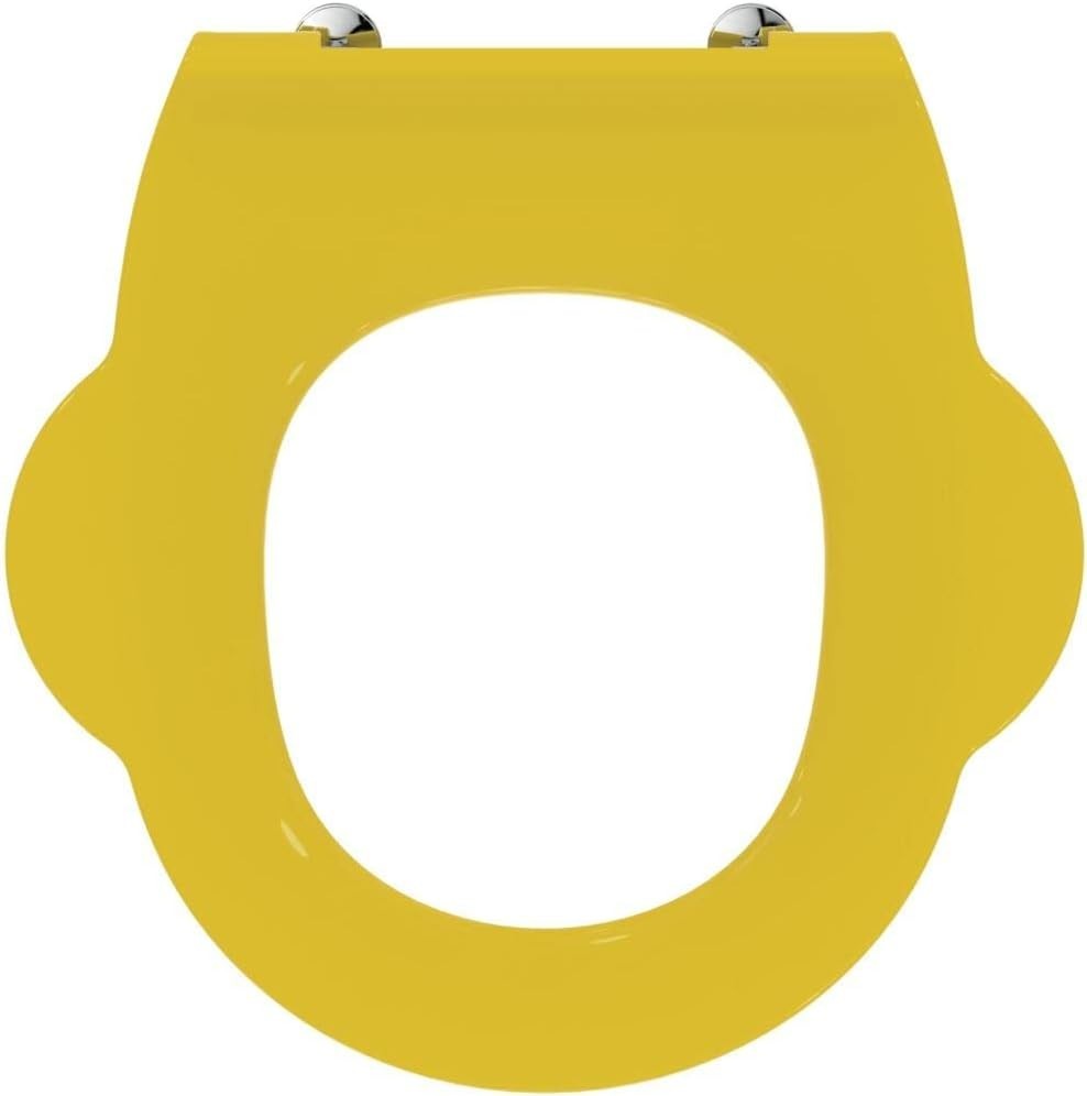 School WC Toilet Seat Ring Yellow with Handles Polypropylene 305mm High