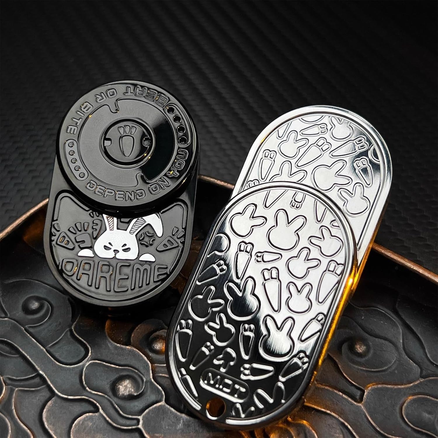 Mixed Black Rabbit Fidget Slider Metal EDC Stress Relief