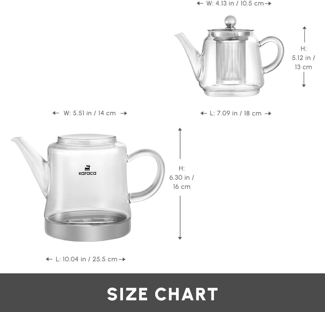 Glass Teapot Set with Infuser 1.8L Kettle Turkish Tea Maker Hob Safe