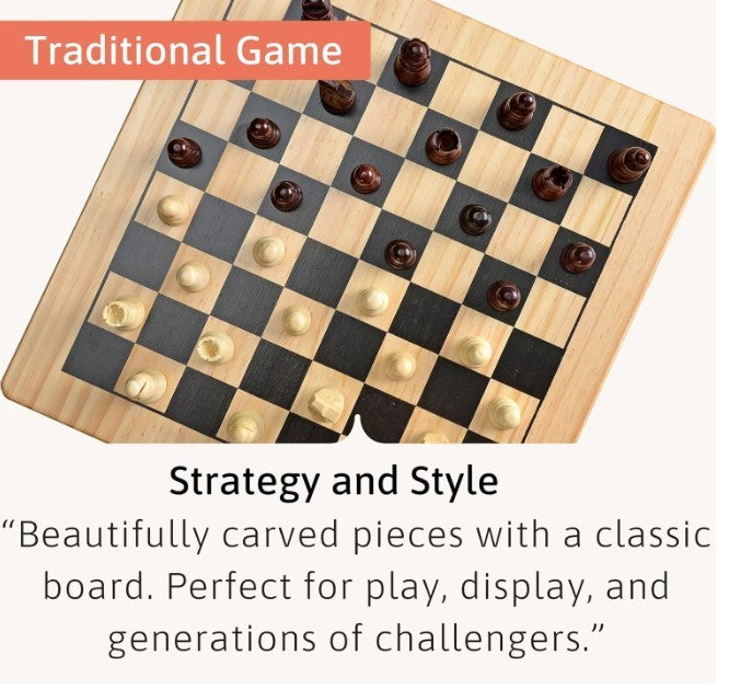 Wooden Chess Set for Adults & Kids | Classic Board Game | Premium Traditional