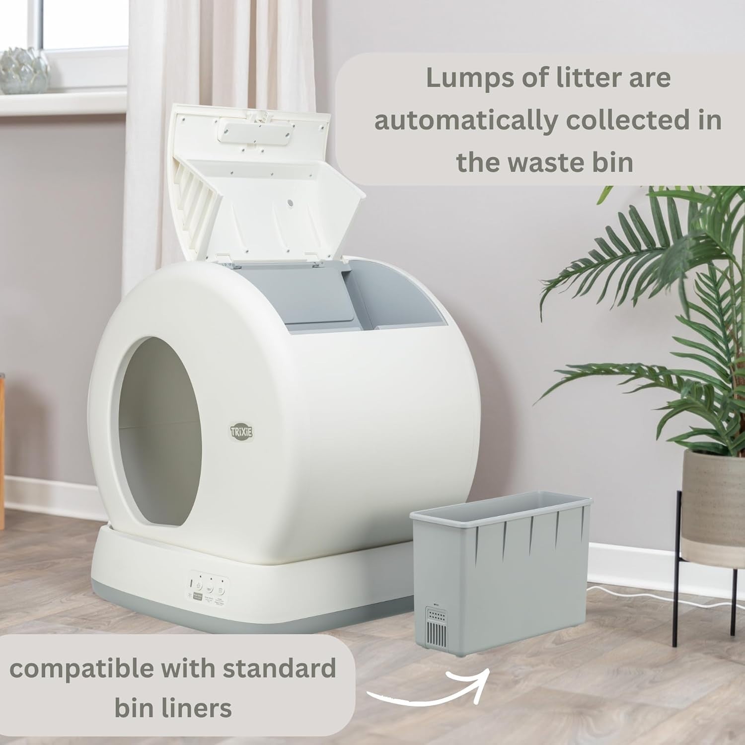Automatic Self Cleaning Cat Litter Box Quiet Safe Large Multi Cat Tray