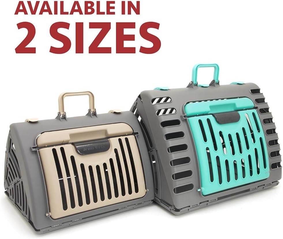 XL Foldable Cat Carrier 63x51x48cm Collapsible Plastic Travel Crate 35lb Pet