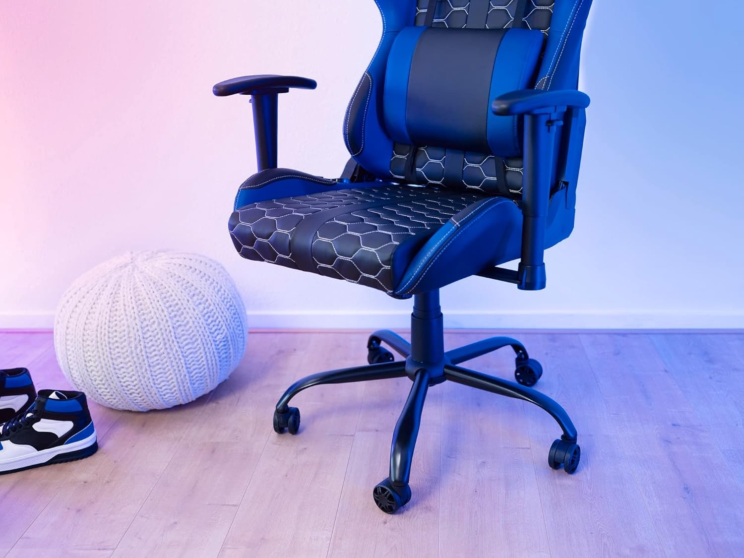 Ergonomic Gaming Chair 360° Swivel Office Desk Chair Blue