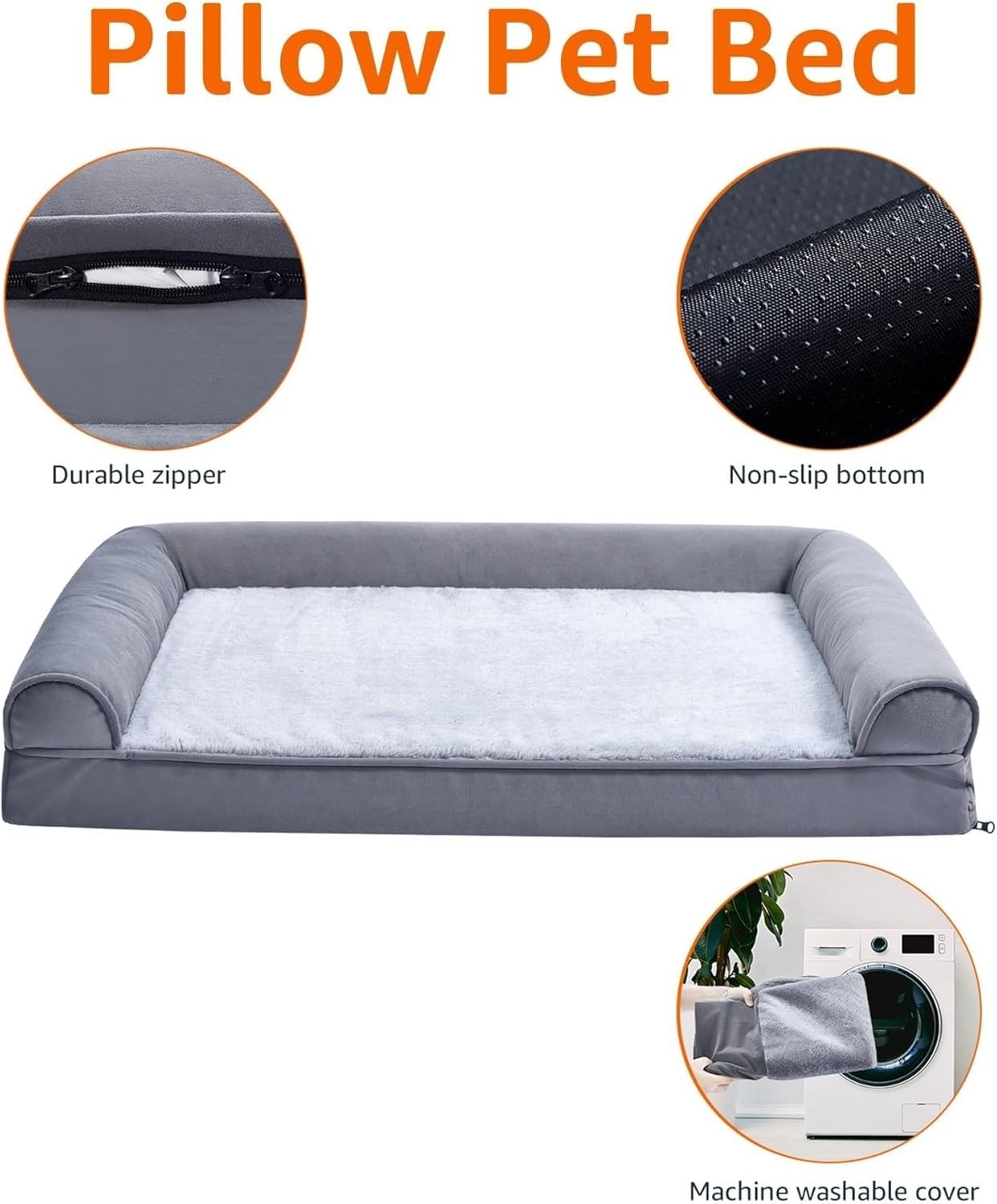 XL Orthopedic Dog Sofa Bed 112x89cm Washable Non Slip