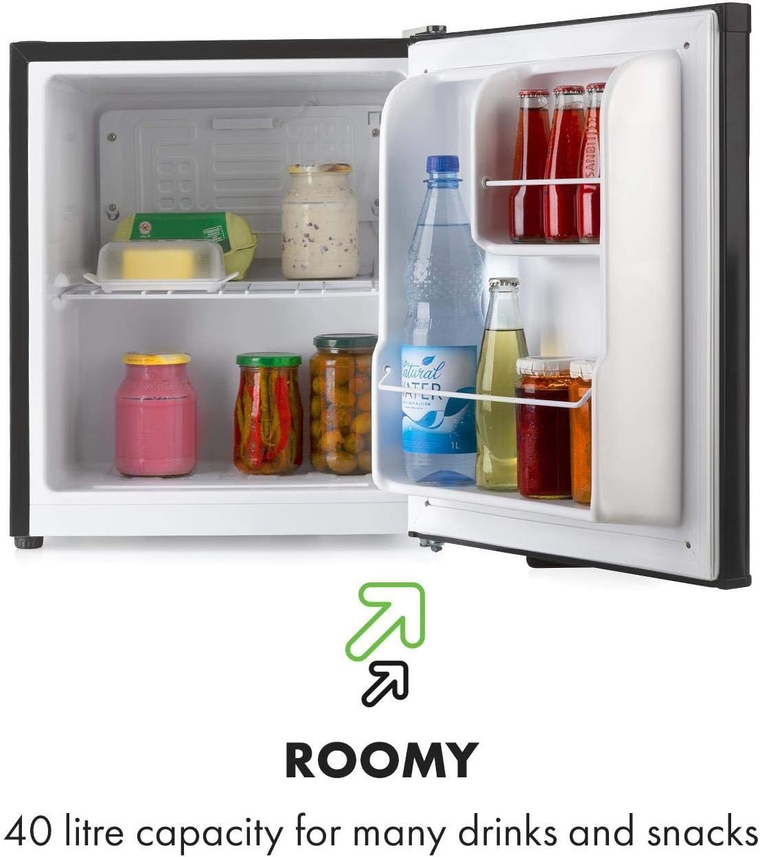 40L Neo Black Mini Fridge Tabletop Cooler Temperature Regulator