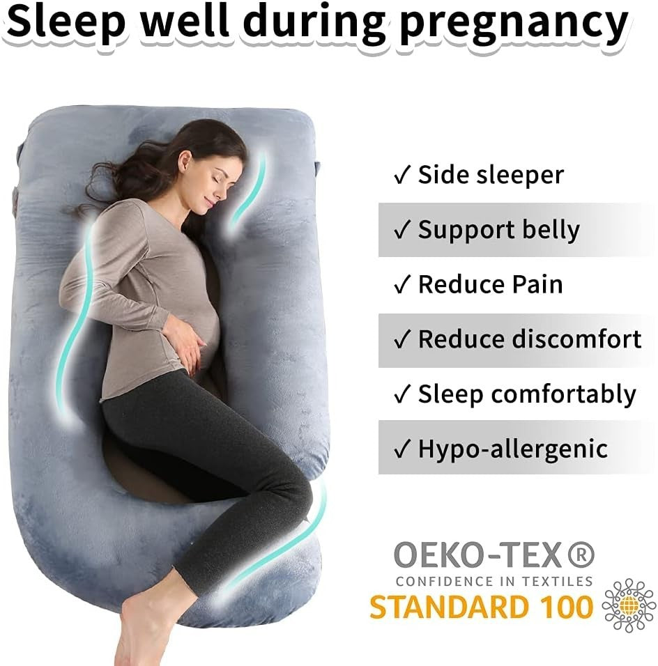 Pregnancy Pillow Full Body Support Maternity Side Sleeper Soft Washable