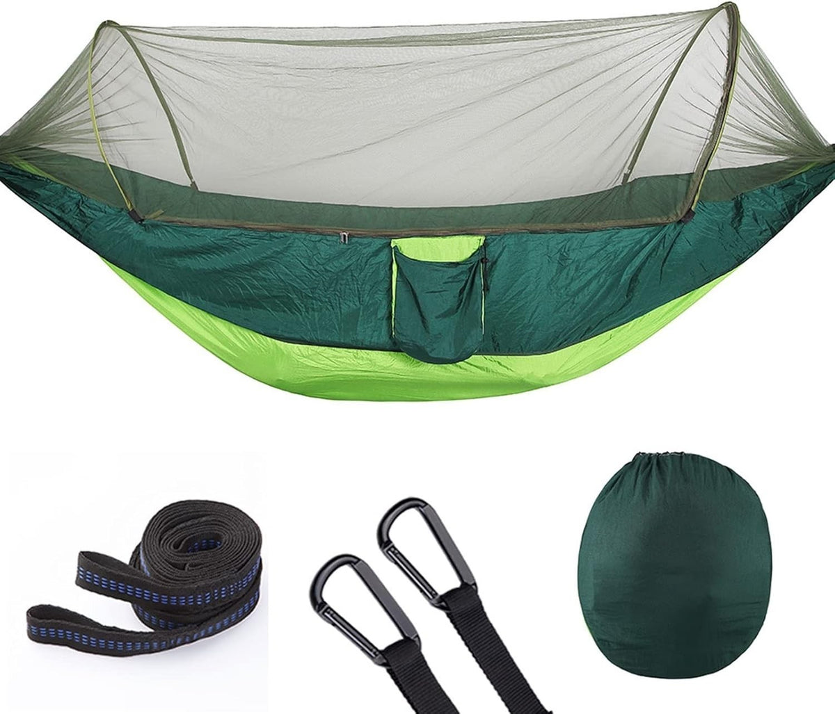 Automatic Camping Hammock w/ Mosquito Net, Portable Double Nylon, 250cmx120cm