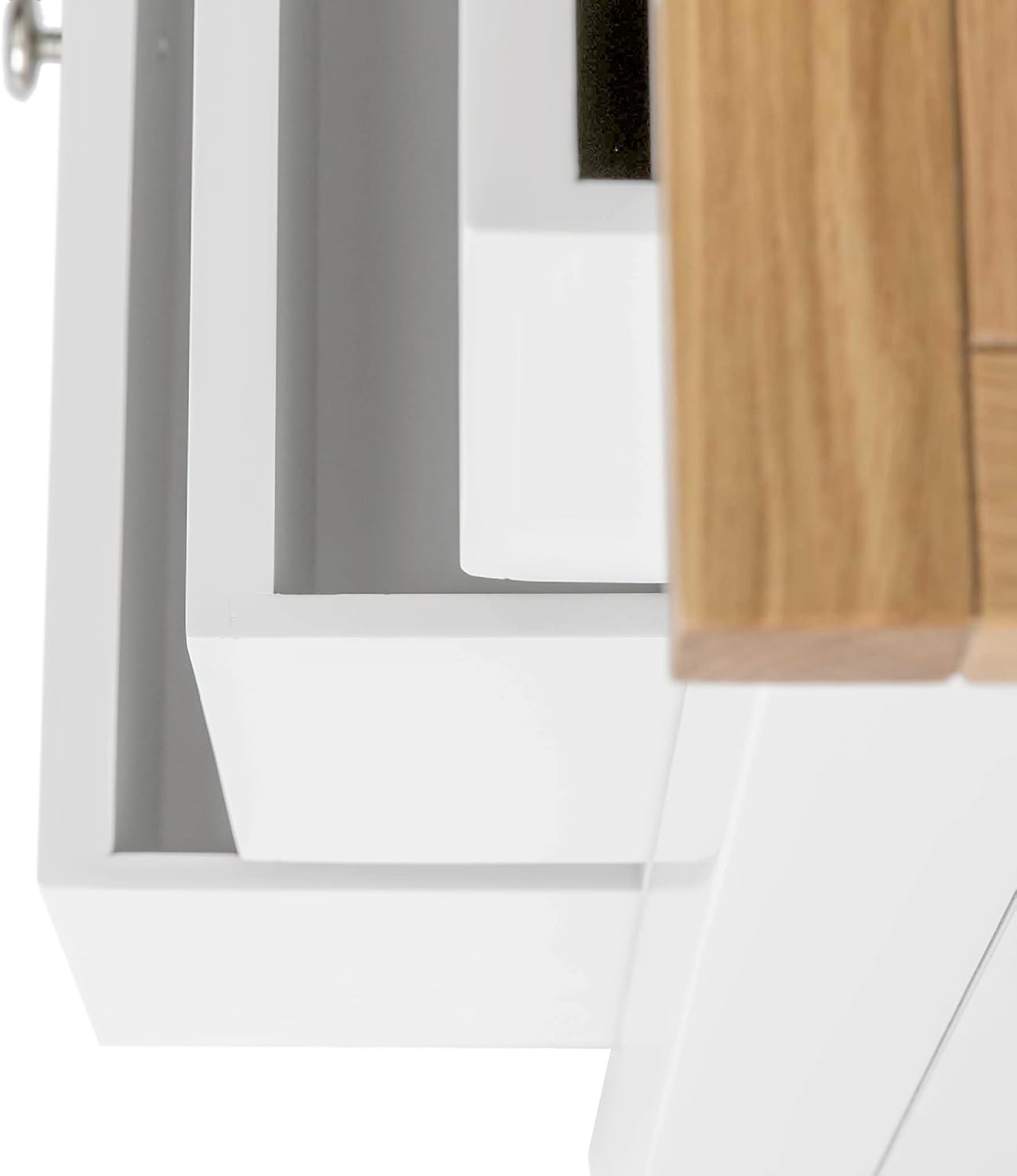 White 3 Drawer Solid Wood Chest Oak Top Bedroom Storage Cabinet Unit
