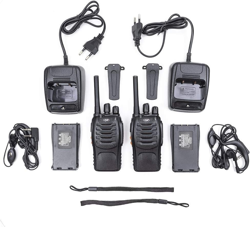 PMR446 Walkie Talkies 2 Pack Long Range VOX 2 Way Radio w Headsets
