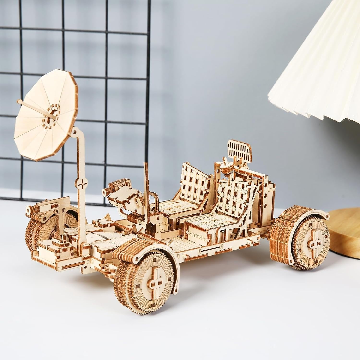 3D Wooden Lunar Rover Puzzle DIY Space Vehicle Model Kit 388PCS Adult