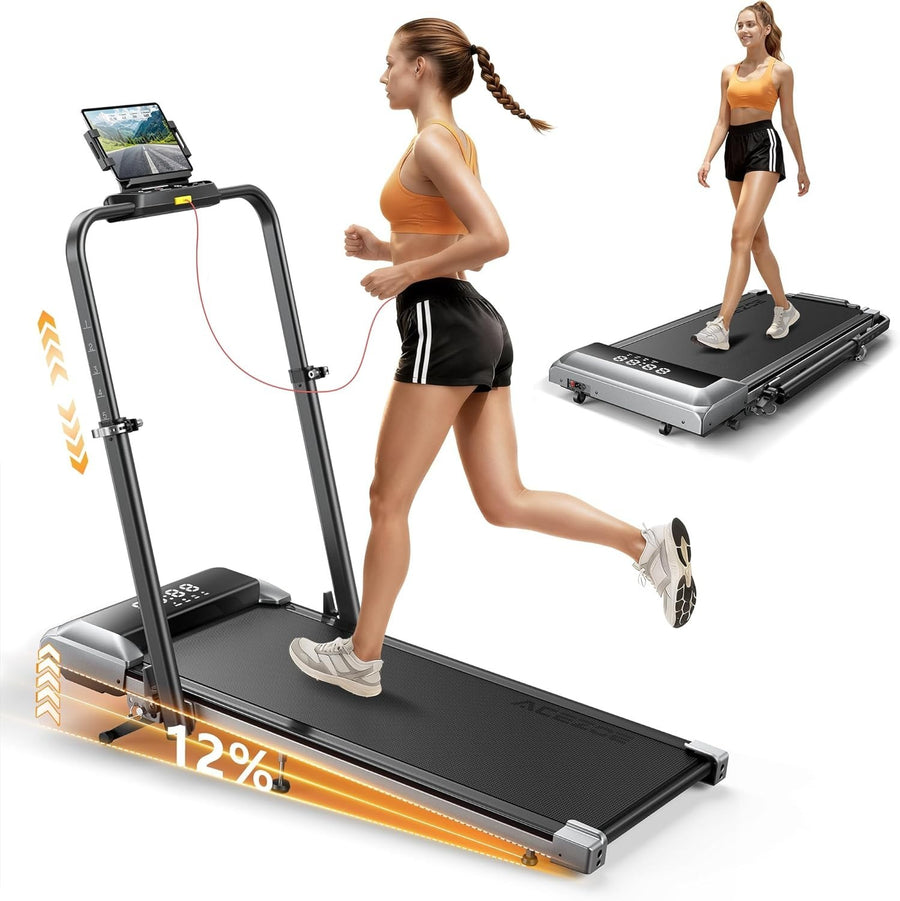 Foldable Treadmill 10KM/H Under Desk Incline 12% Running Machine Home Gym
