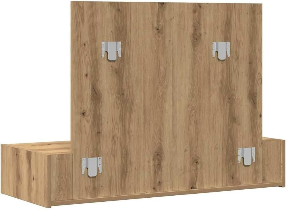 Modern Artisan Oak Vanity Desk Dressing Table Makeup Organiser 100cm Wide