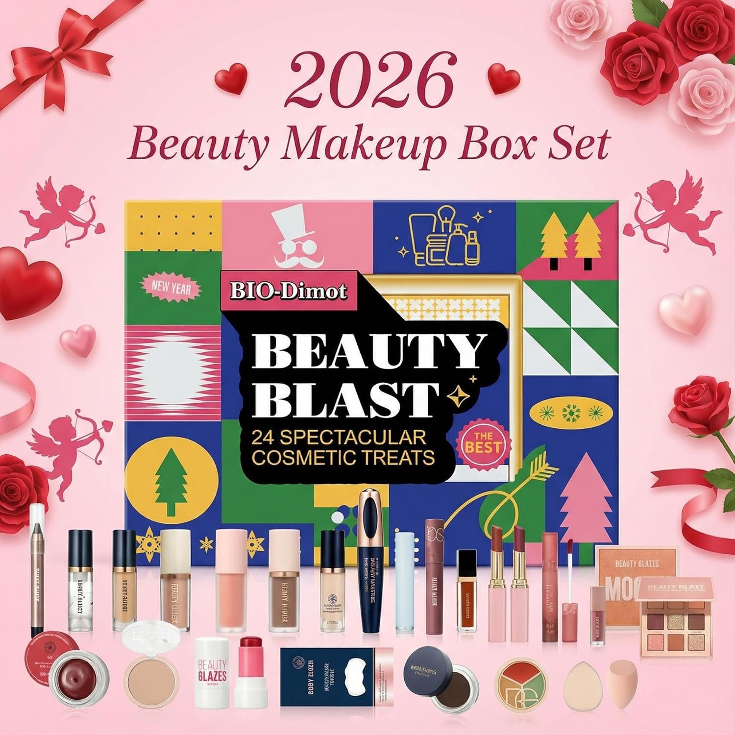 24 Piece Makeup Gift Set All In One Cosmetic Beauty Box Kit