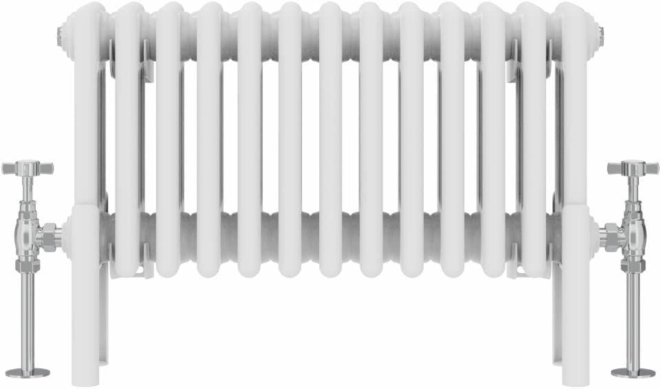 Quadruple Column Horizontal Radiator 300x605mm White Cast Iron Style
