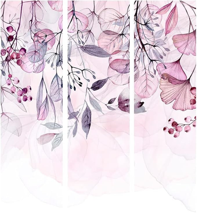 Red Leaf 3 Panel Room Divider 135x172cm Folding Screen Nature Decor