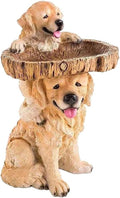Dog Bird Bath Feeder – Polyresin Garden Ornament Outdoor Animal Sculpture Décor