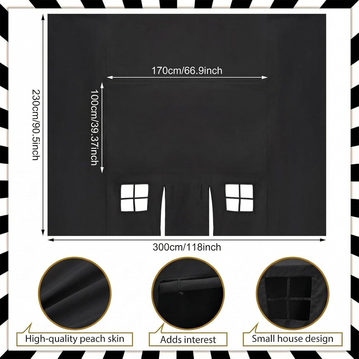 Kids Table Fort Tent Cover Indoor Outdoor Playhouse Dark Style Large
