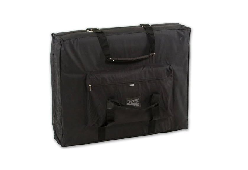 Portable Wooden Massage Table Comfort Flat Bed 30" Wide Black with Carry Case