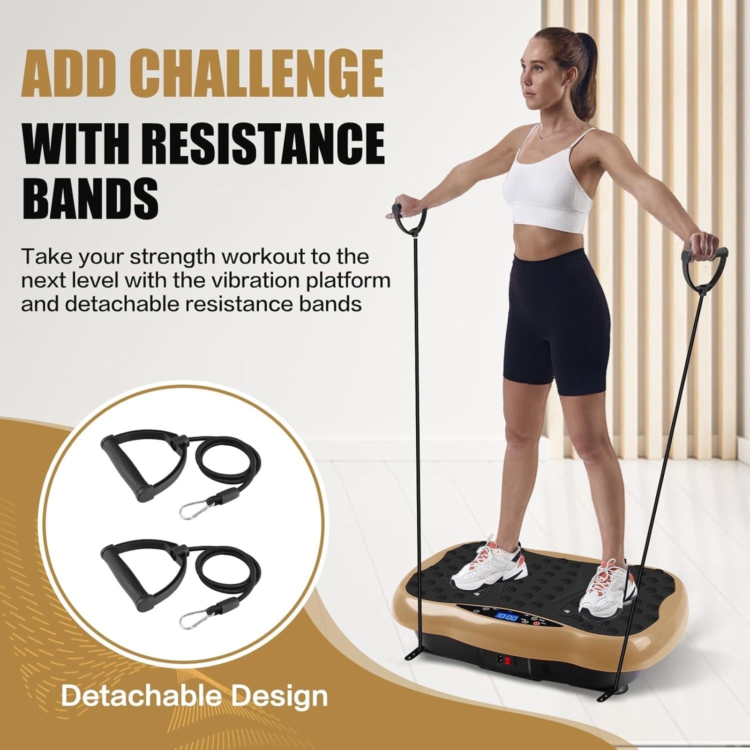 Gold Vibration Plate Exercise Machine Weight Loss Lymphatic Drainage 120 Speeds