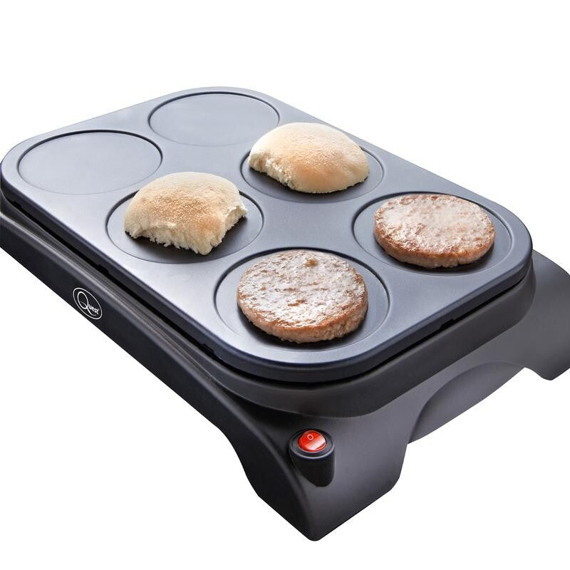 Quest Mini Pancake Maker Grill 1000W Non-Stick Crepe Omelette Breakfast Plate