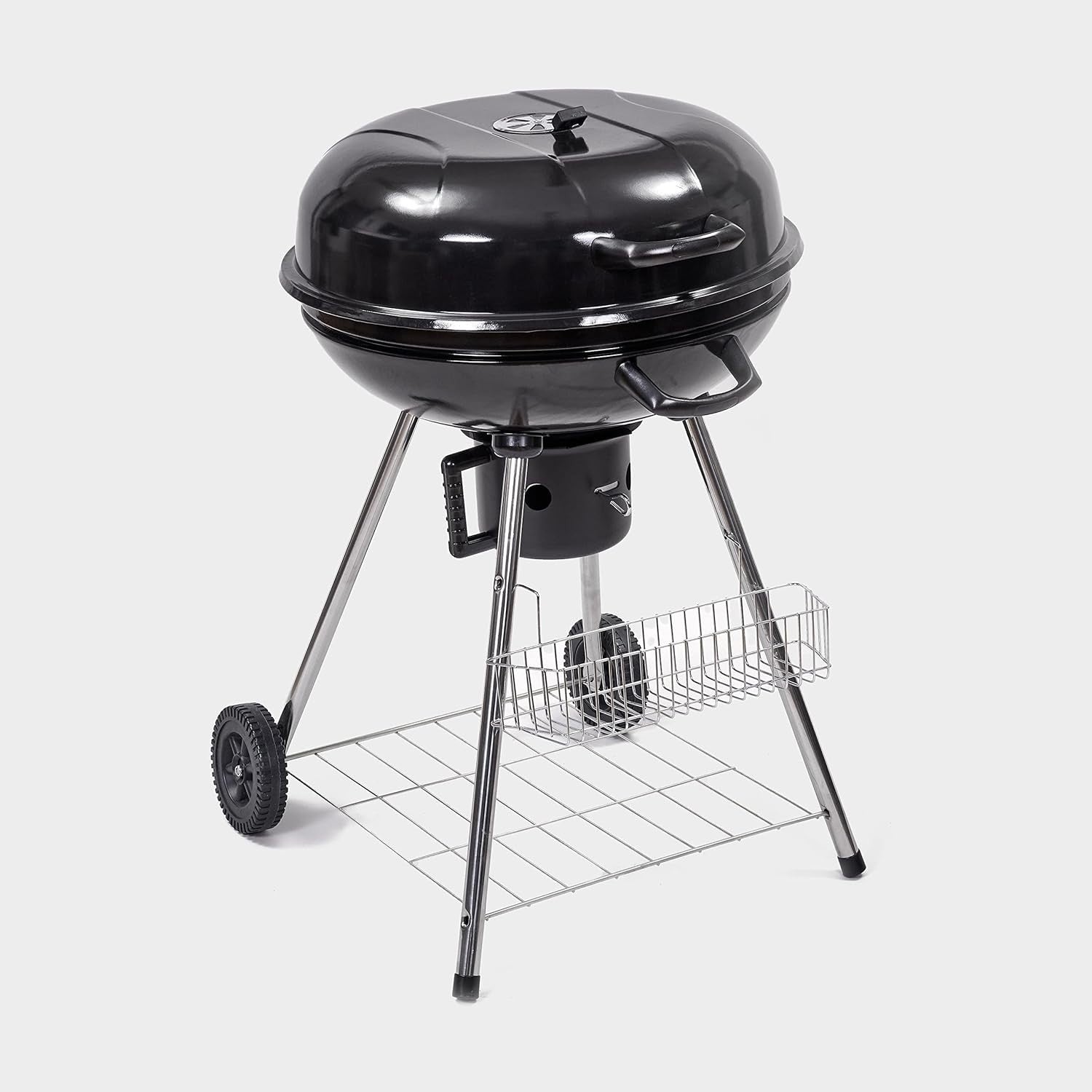 Portable Charcoal Kettle BBQ Grill with Wheels 57cm Smoker