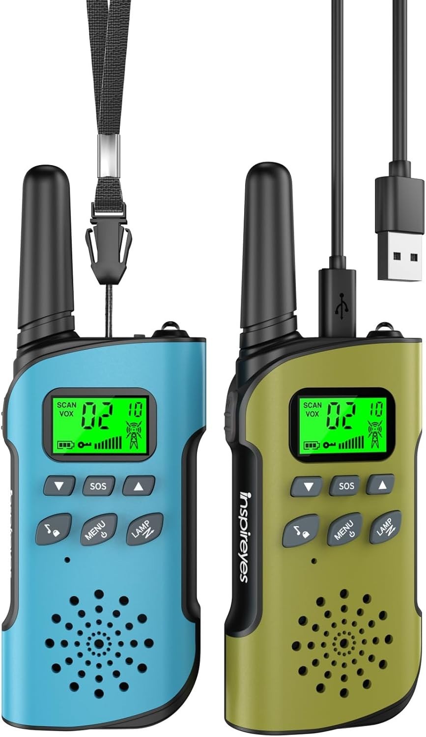 Kids Walkie Talkies Rechargeable 2 Pack Long Range VOX Flashlight Toy