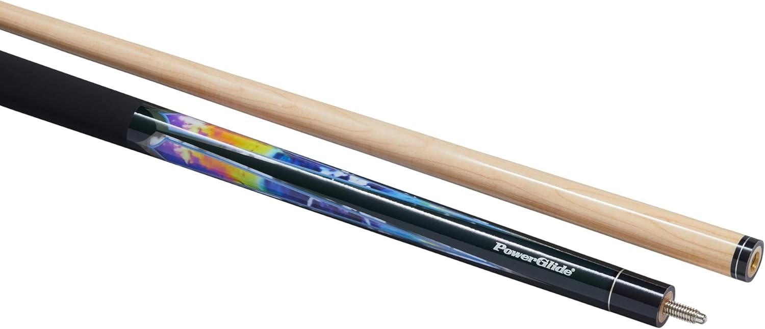 57" Two-Piece Pool Cue Maple Shaft Ramin Butt Rubber Grip