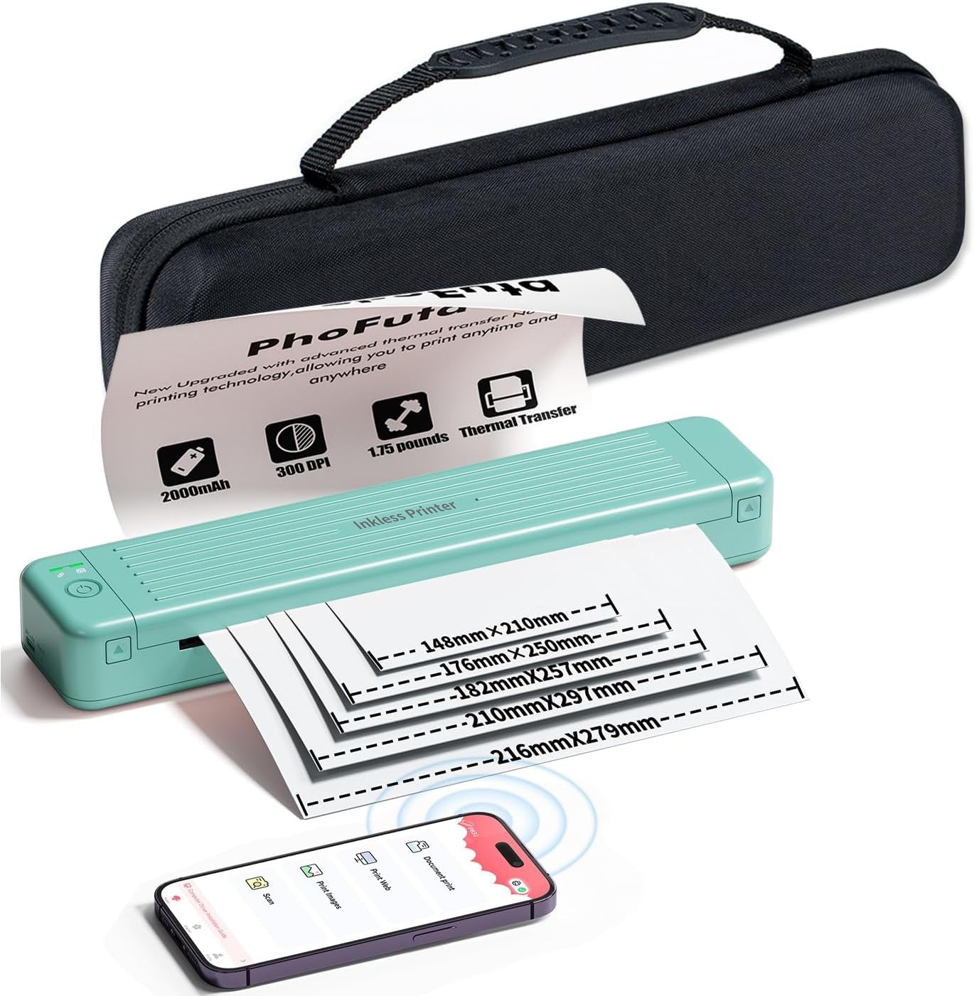 P831 Portable Bluetooth Thermal Printer – 300 DPI Mobile for Phone & Laptop