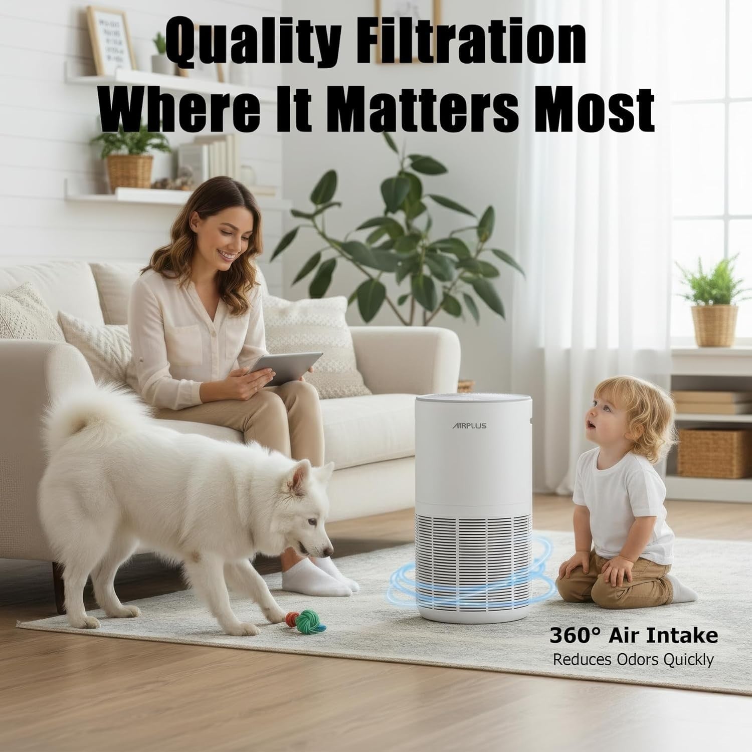 HEPA Air Purifier Large Room 1733ft² Quiet Sleep Auto Child Lock