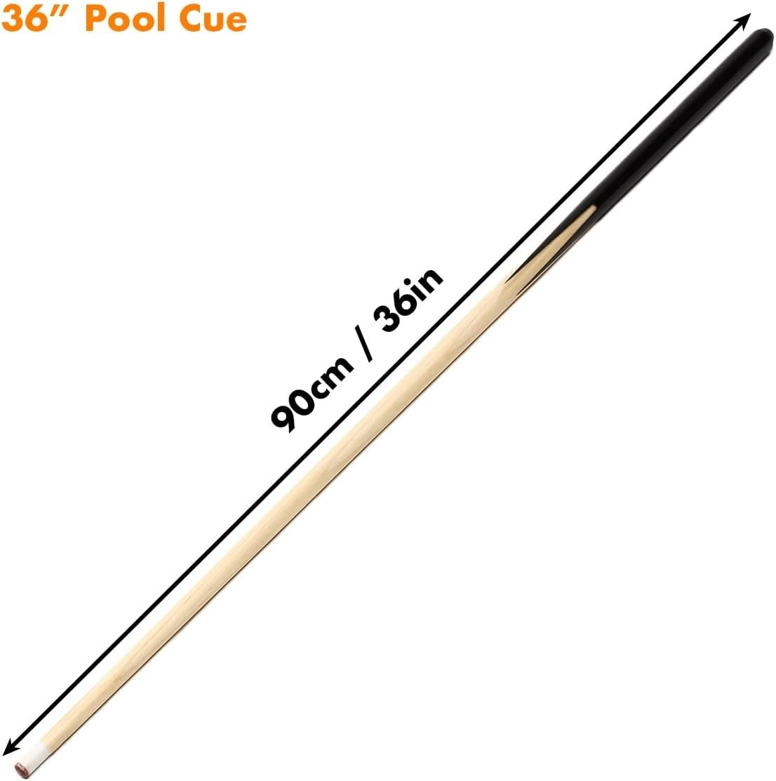 2x 36in Kids Pool Cue Sticks 13mm Tip One Piece Ash Wood