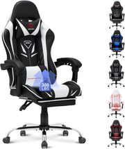 Ergonomic Reclining Gaming Chair Office Desk Chair Faux Leather 4D Arms Black