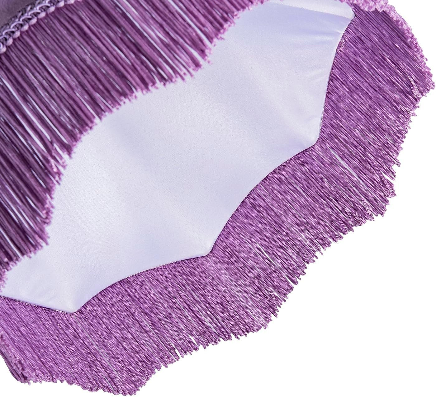 Victorian Empire Velvet Lampshade Lilac Tassel Pendant 30cm