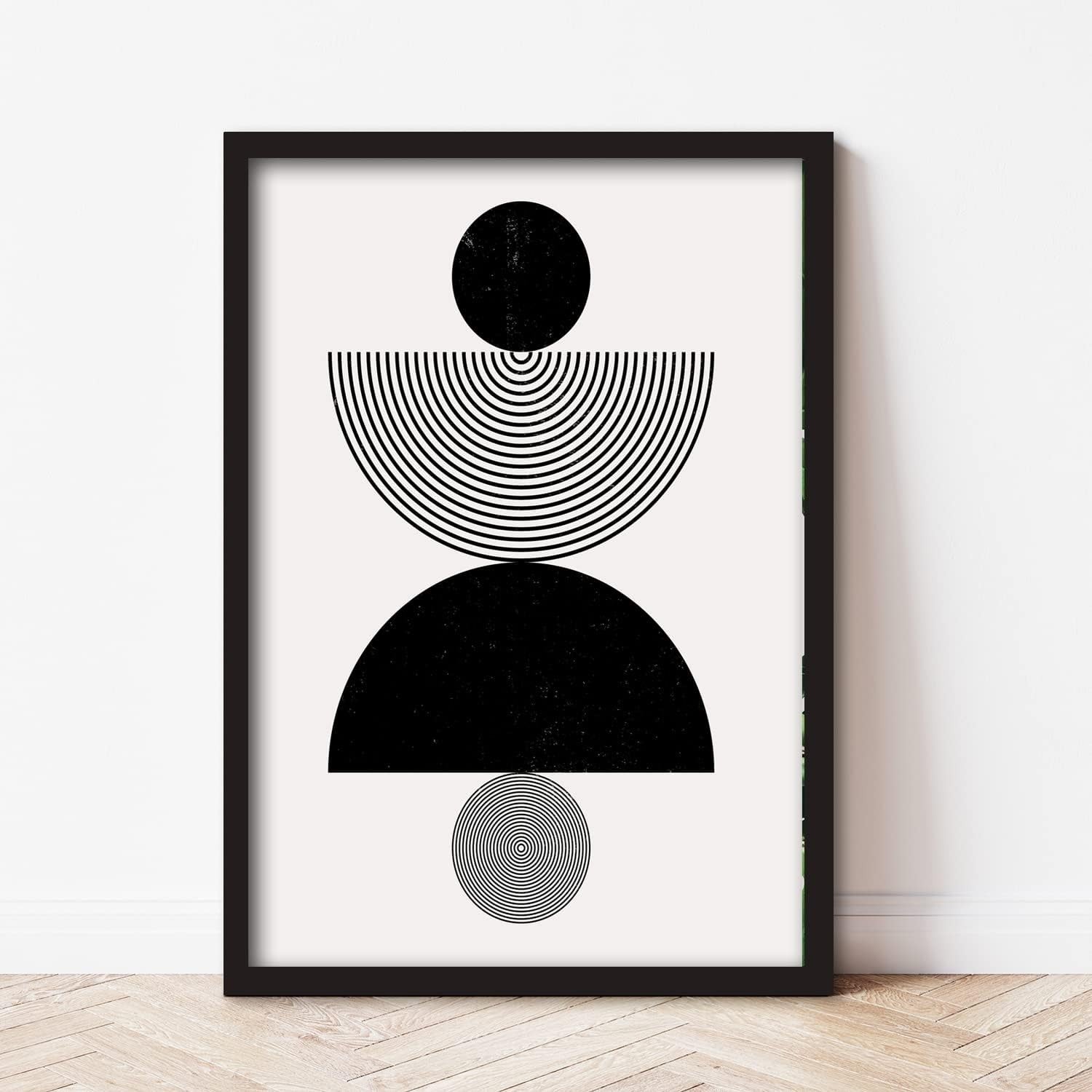 Black White Abstract Wall Art Set of 3 Framed 40x50cm