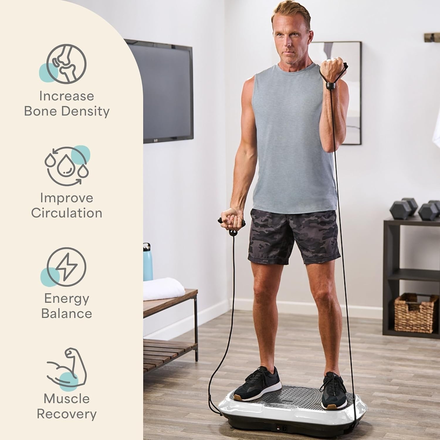 Vibration Plate Exercise Machine 99 Speeds Full Body Workout Home Platform