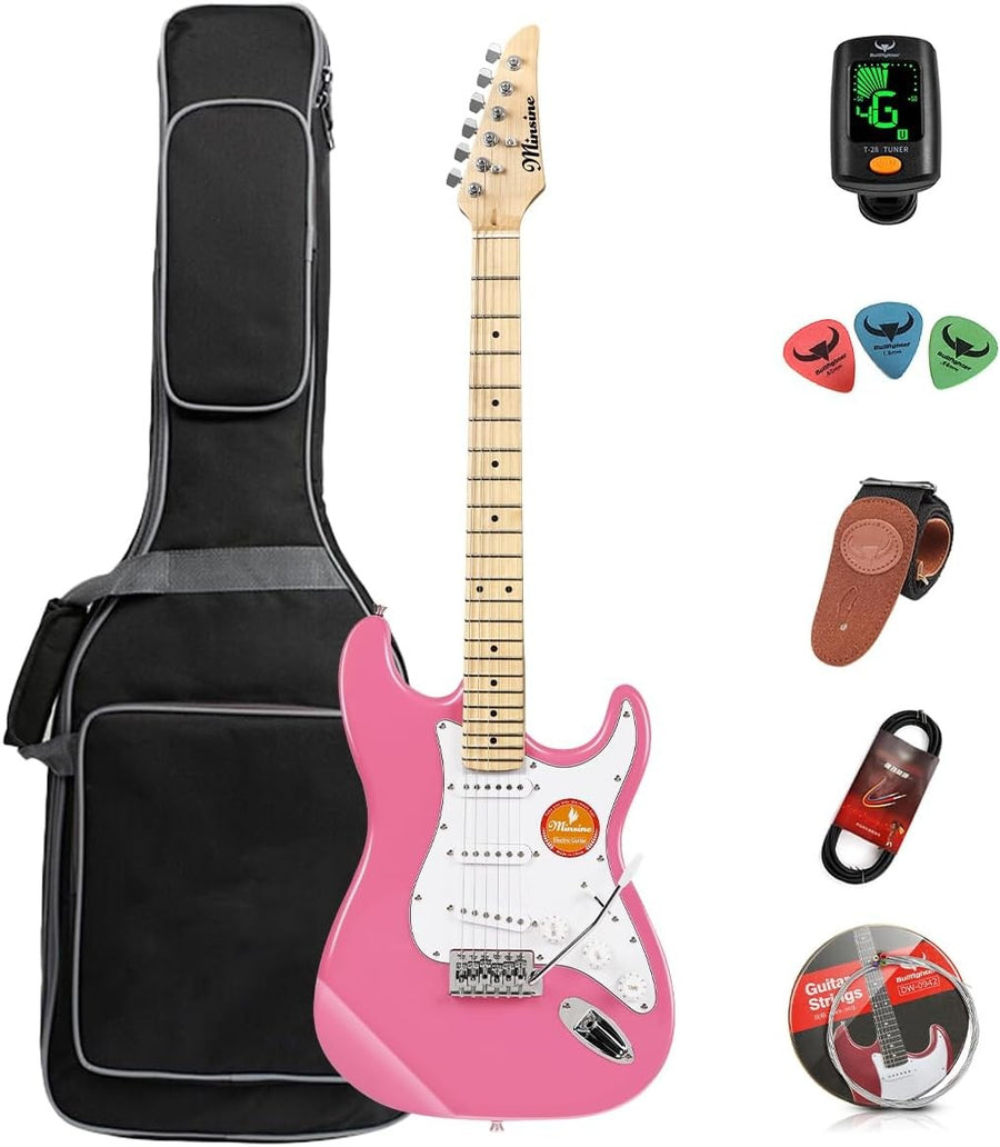 Full Size Electric Guitar Beginner Starter Kit 39" Pink w/ Bag