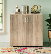 Oak Effect Lockable Office Cupboard Storage Cabinet with Shelf
