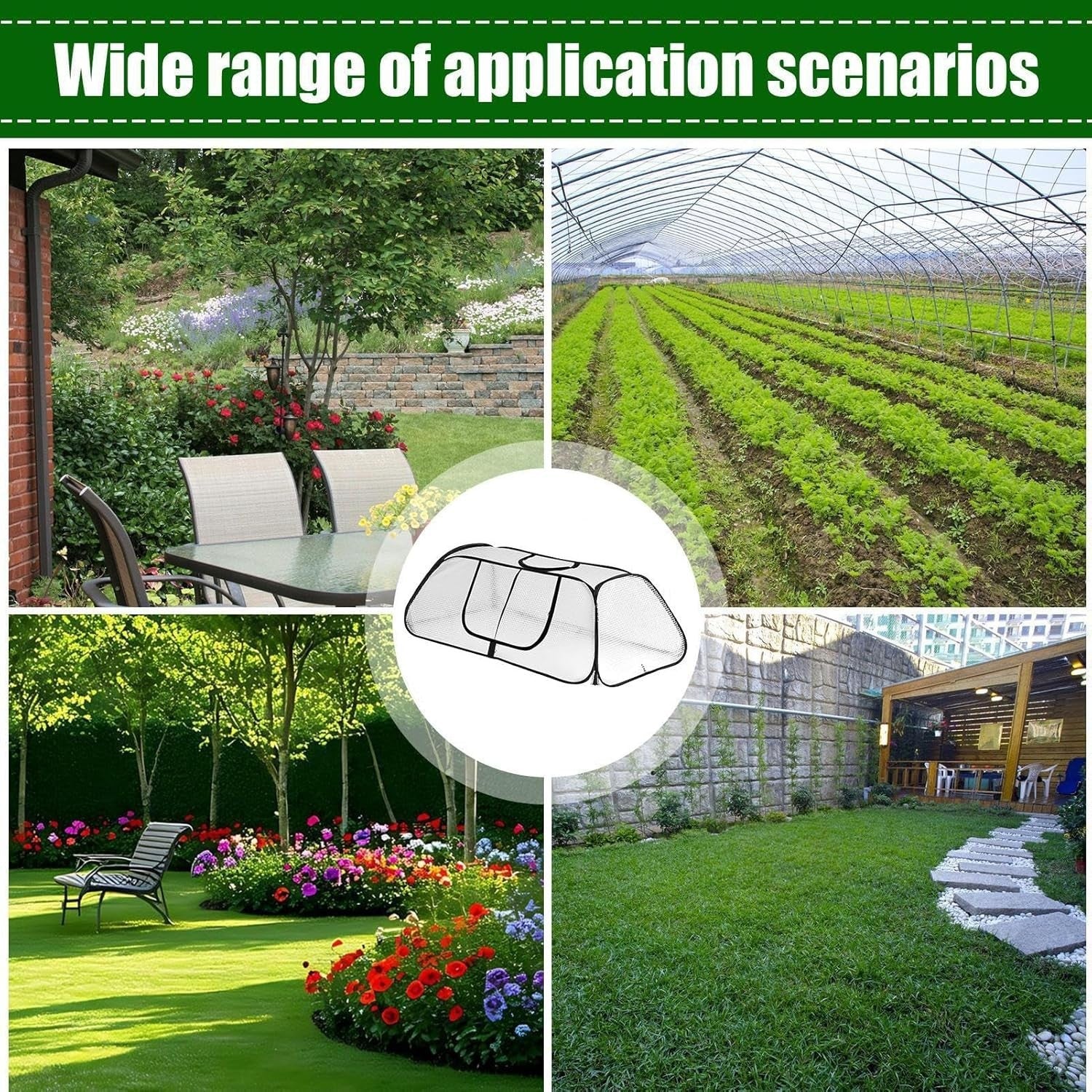 Portable Mesh Tunnel Greenhouse Waterproof UV Protection Cold Frame 35x35cm