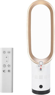 56cm Gold Bladeless Tower Fan – Quiet 8Speed Air Purifier Remote 80° Oscillation
