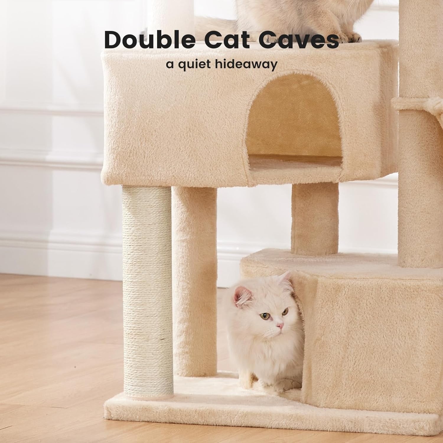 Cat Tree Tower 105cm 4 Level Scratching Post Condo Hammock Centre