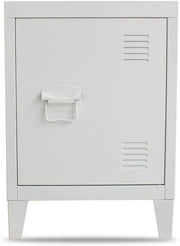 White Metal Bedside Filing Cabinet Under Desk Storage Nightstand