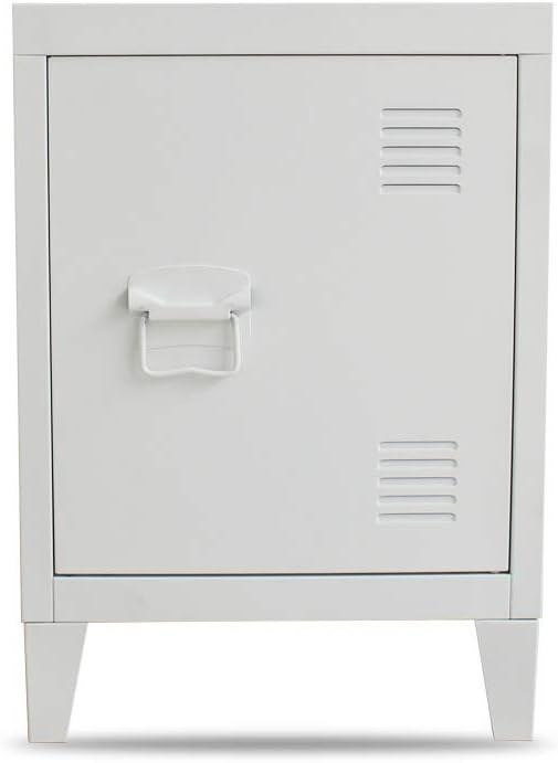White Metal Bedside Filing Cabinet Under Desk Storage Nightstand