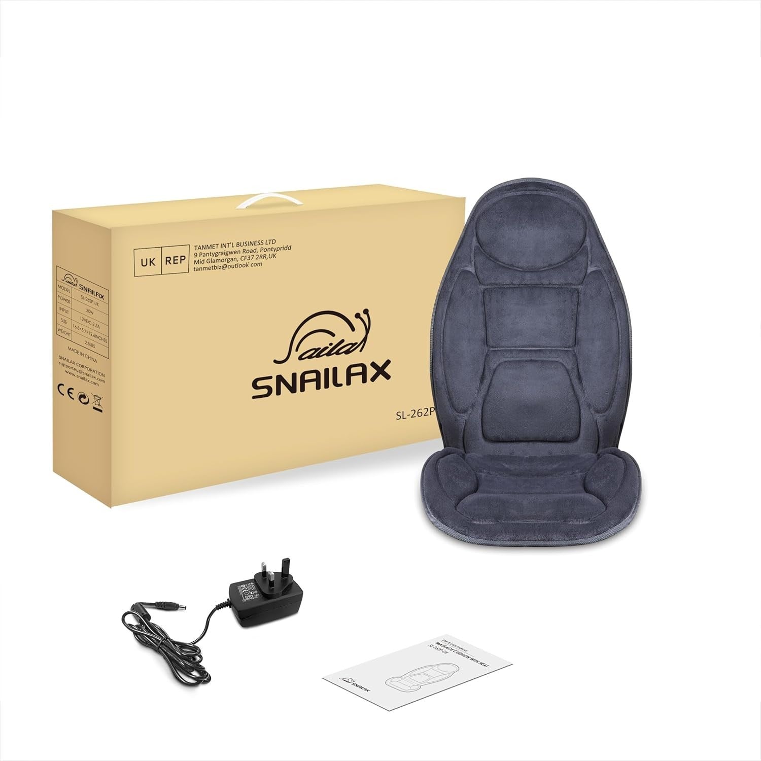 Heated Vibration Massage Chair Pad Back & Seat Massager Home Office Relief