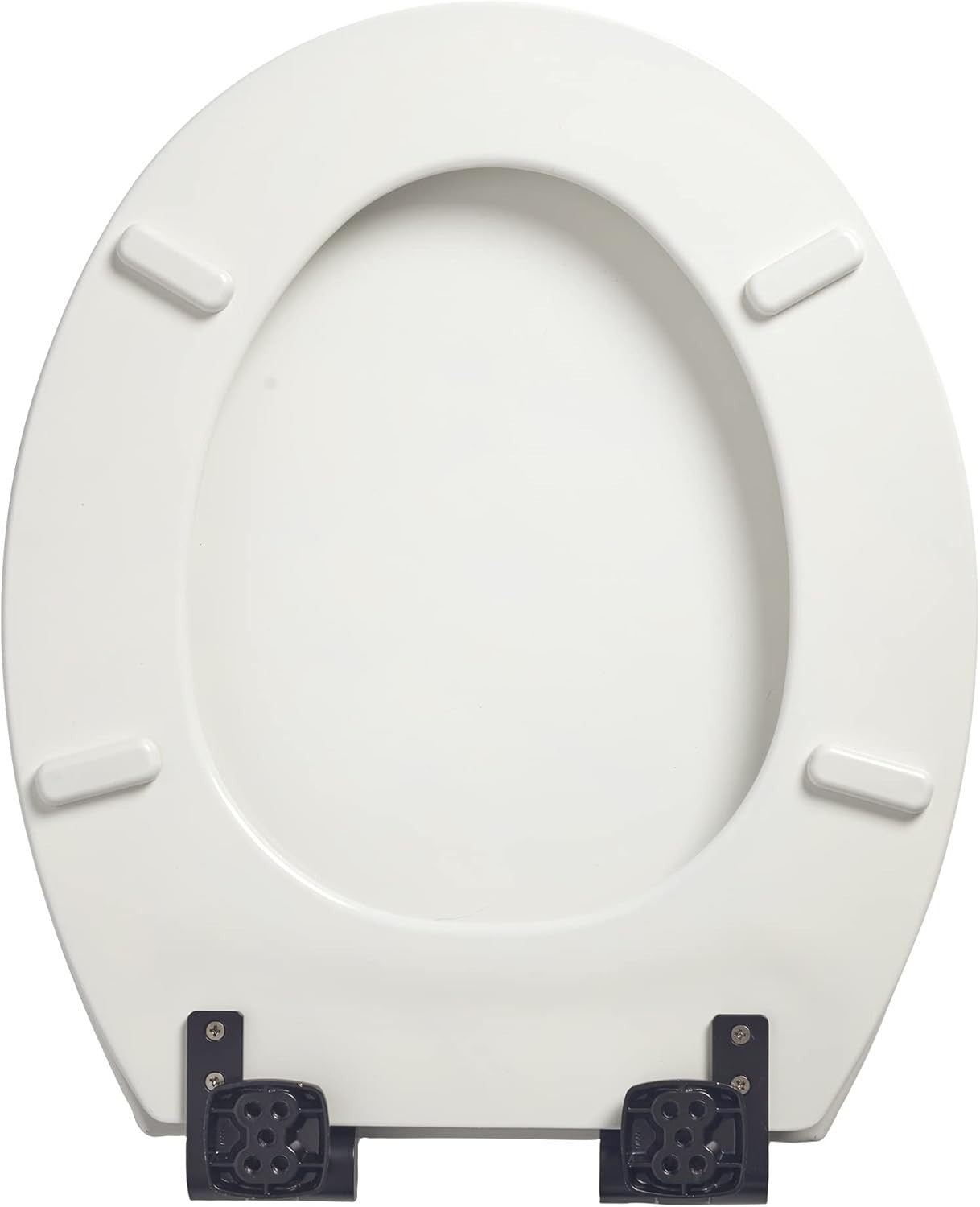 White Soft Close Toilet Seat Black Hinges Ultra-Fix Easy Clean 145–165mm