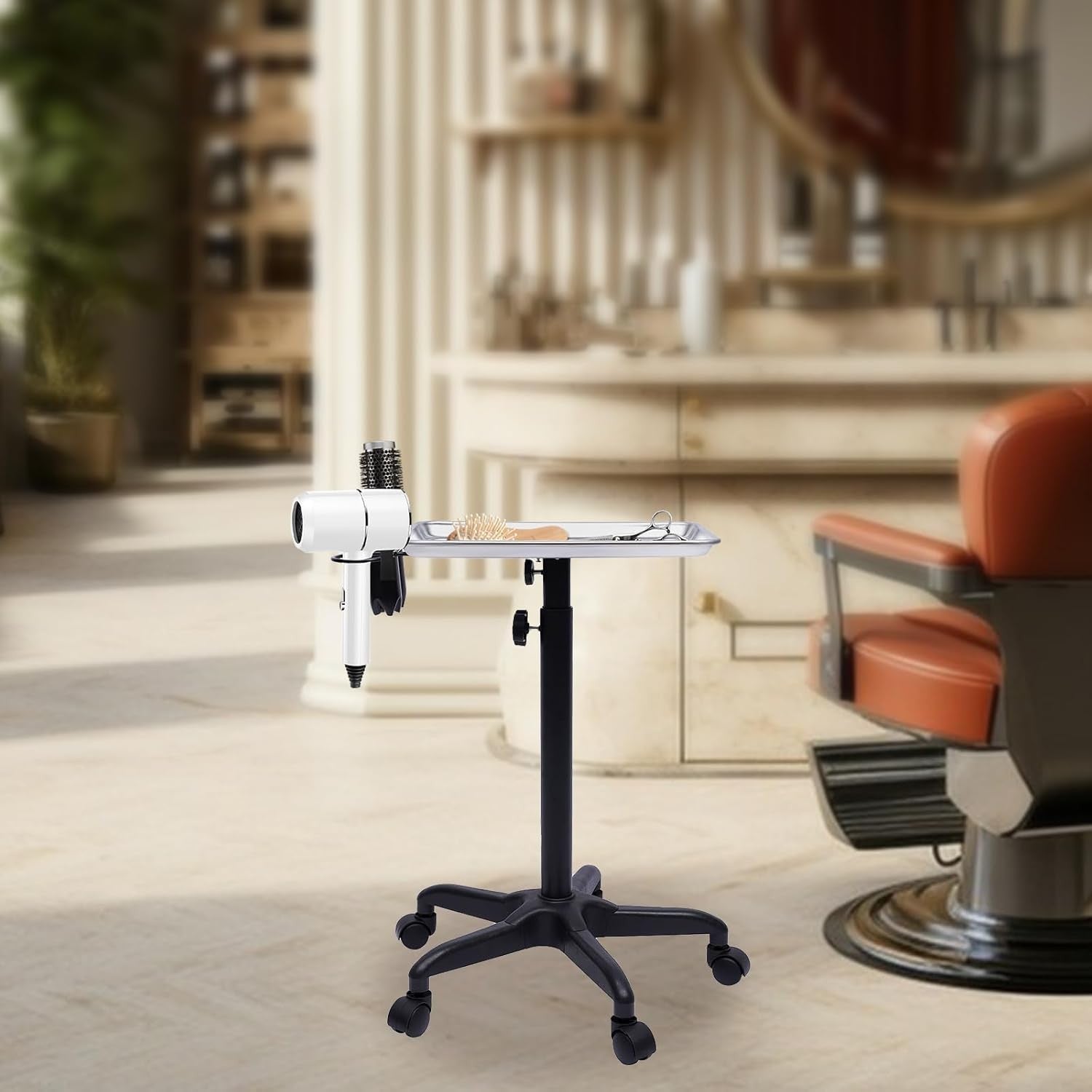 Salon Trolley Adjustable Height Rolling Tray Cart for Tattoo Beauty Spa