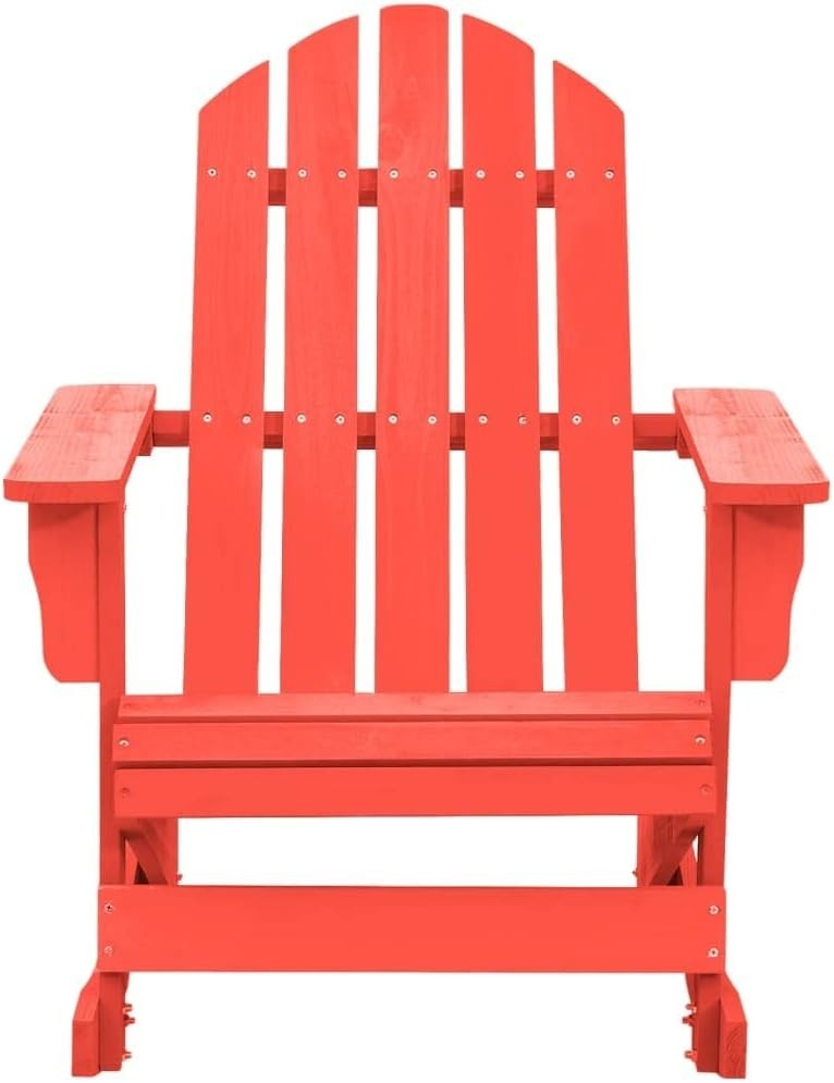 Red Outdoor Wooden Rocking Chair, Ergonomic Comfort, Weatherproof