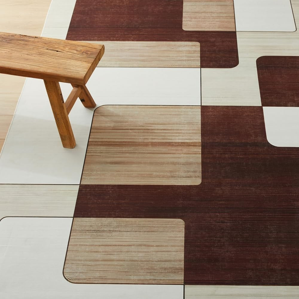 Large Geometric Rug Soft Modern Indoor Area Carpet Brown Beige 160x230cm