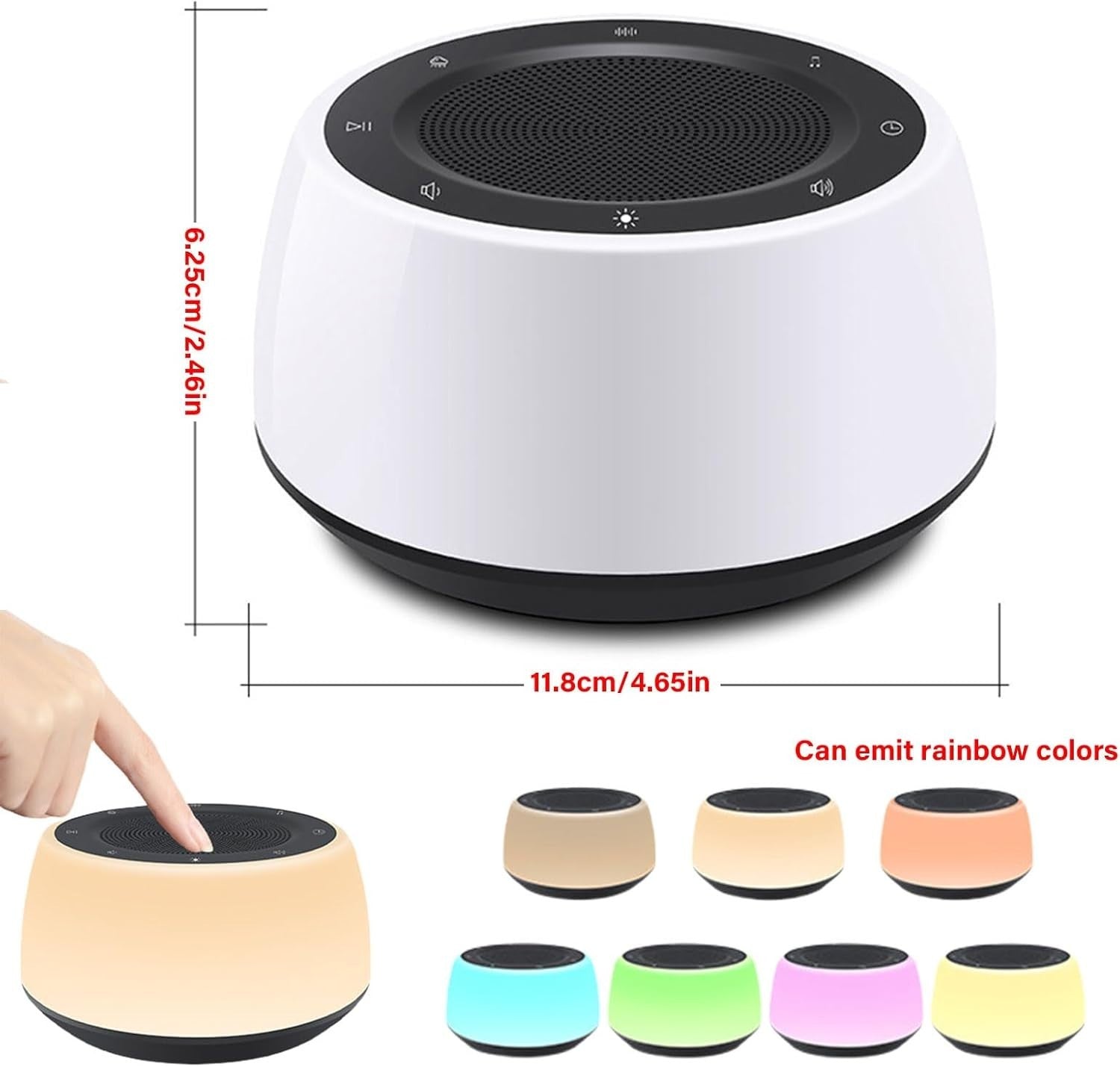 White Noise Sleep Machine for Babies & Adults | Night Light & Lullabies