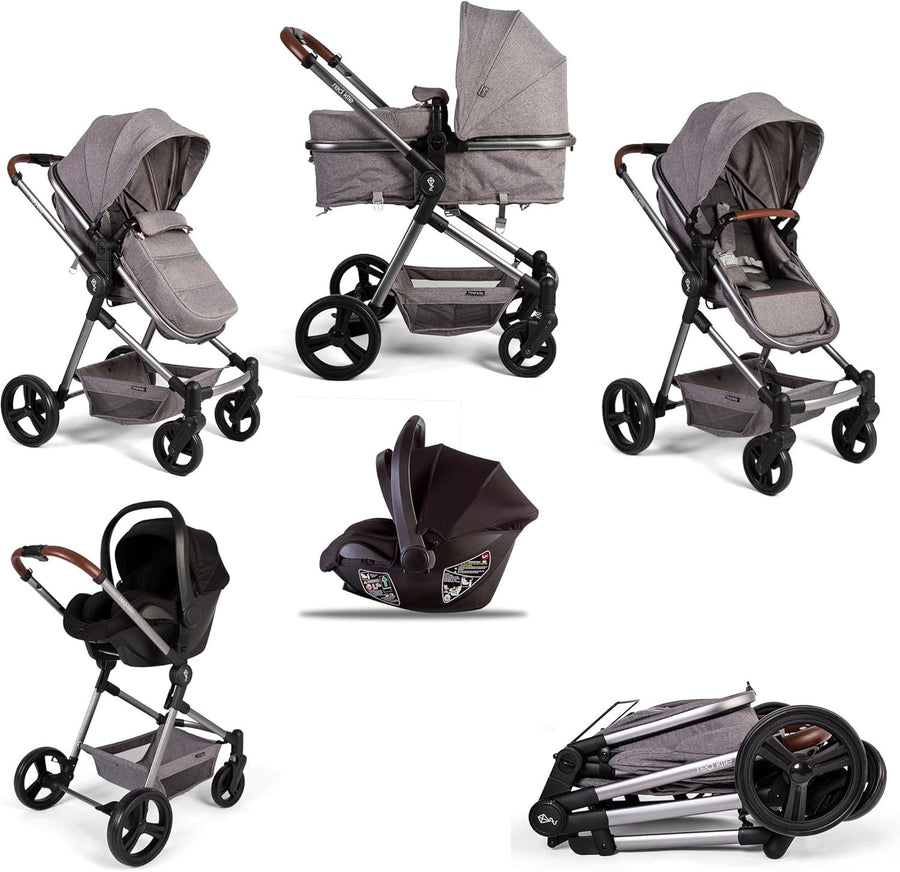 i-Size Baby Travel System Pushchair Pram Car Seat Set Newborn 23kg