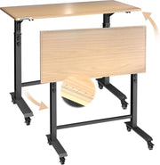 110cm Folding Workbench Adjustable 85–105cm Wheels Brake Work Table Station